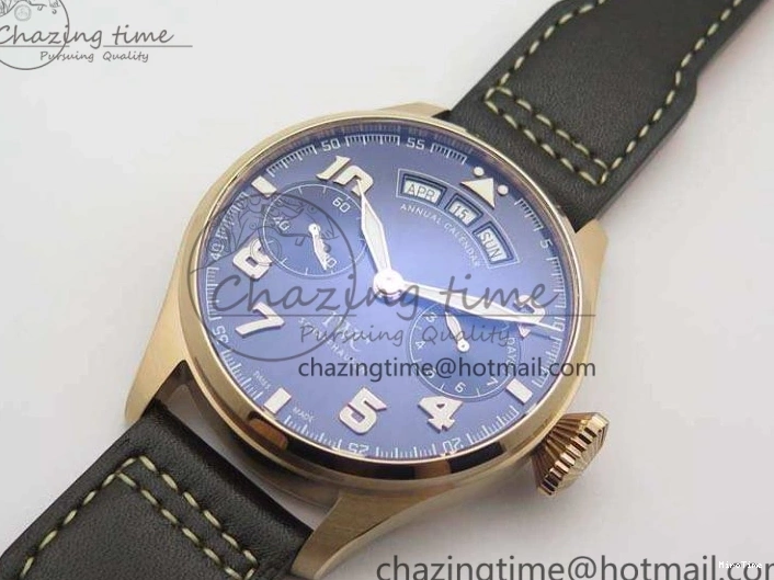MIROTIME 0730 Big Pilot Real PR IW502701 RG YLF 1:1 Best Edition Blue Dial On Calfskin Strap A Classic 7225